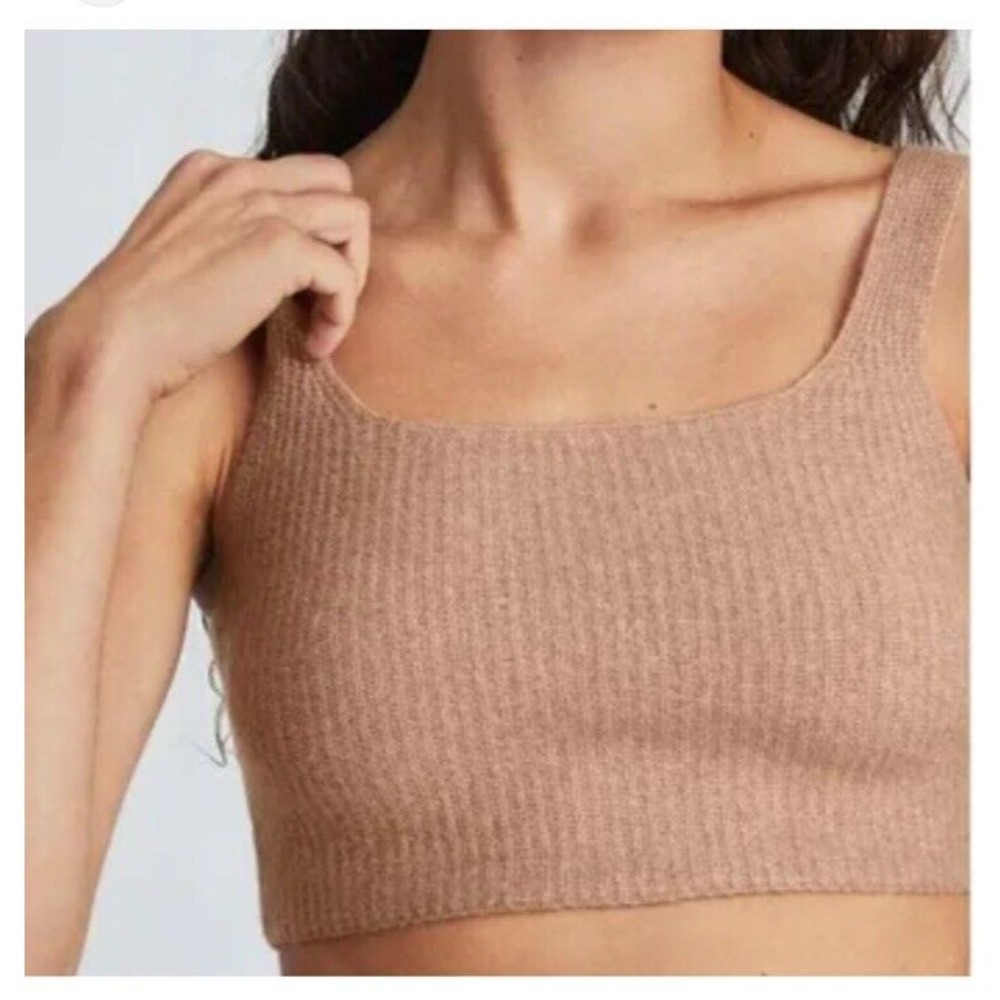Everlane Tan Ribbed Crop Top
